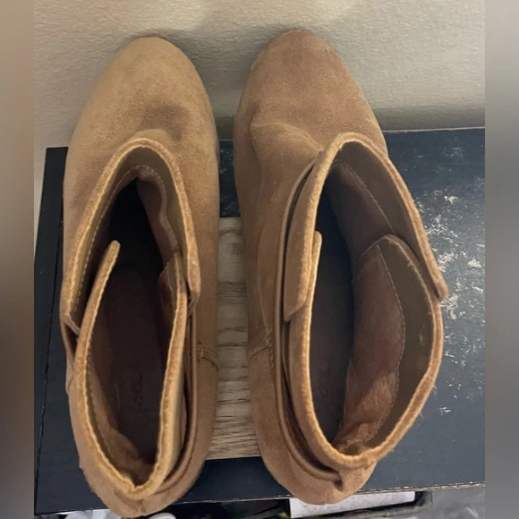 Joie Flat Booties Presley Suede Leather Tan Boho Country Size 38.5 US 8.5 - Picture 5 of 9